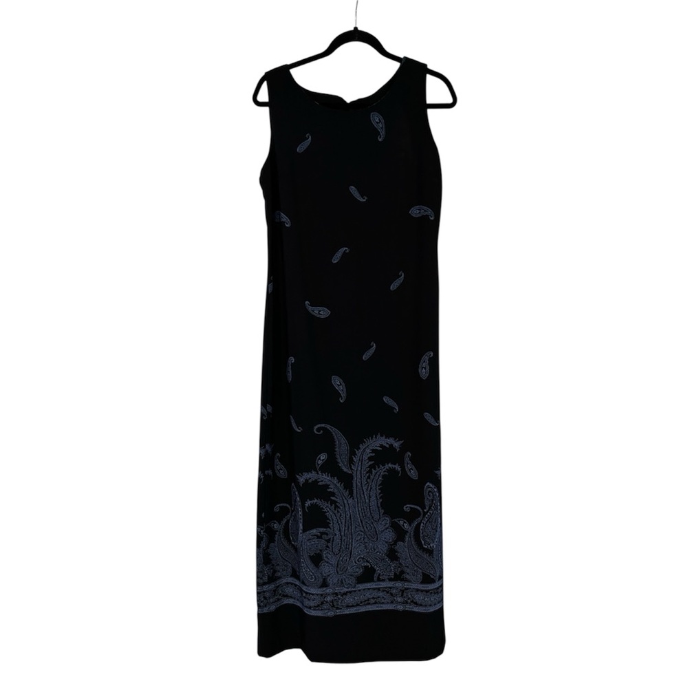Elegant Black Paisley Dress